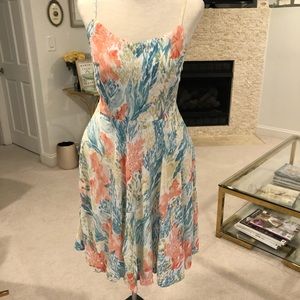 Old Navy Coral Print Cami Skater Dress